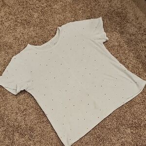 Banana Republic White Short Sleeve Tee with Rainbow Dots